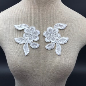 White Lace Applique, Lace, Appliques, Guipure Applique, White Patch, Venise Trim Bridal Applique, Victorian Applique, Floral Lace Applique
