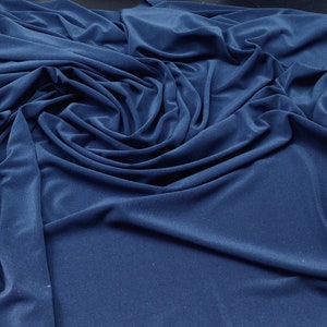 Navy Blue Stretch Jersey material, Spandex Fabric, Blue Material, Blue Stretch Fabric, Remnant