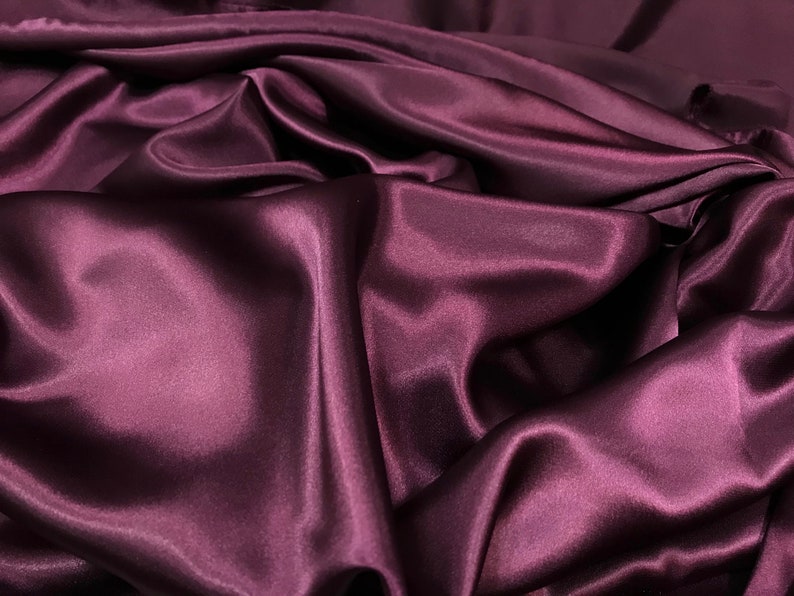 Soft Fabric Fabric Purple Satin Fabric Purple Polyester Satin Dress Material Flowy Fabric Purple Flowy Fabric Shiny Material