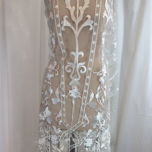 Lace Fabric, Light Ivory Bridal Beaded Lace, Bridal Lace, Light Ivory Lace Material, Embroidered Tulle, Embroidery, Embroidered Material