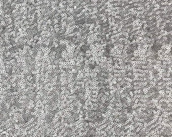 Silver gray sequin tulle fancy fabric
