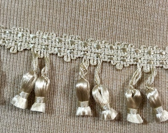 Beige Tassel fringe Trim, DIY Lampshade Supply, Decorative Home Decor Trim