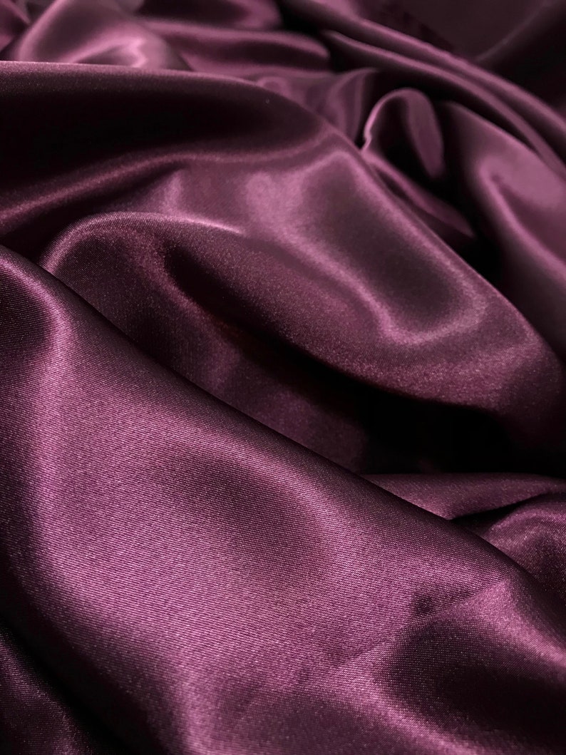 Soft Fabric Fabric Purple Satin Fabric Purple Polyester Satin Dress Material Flowy Fabric Purple Flowy Fabric Shiny Material