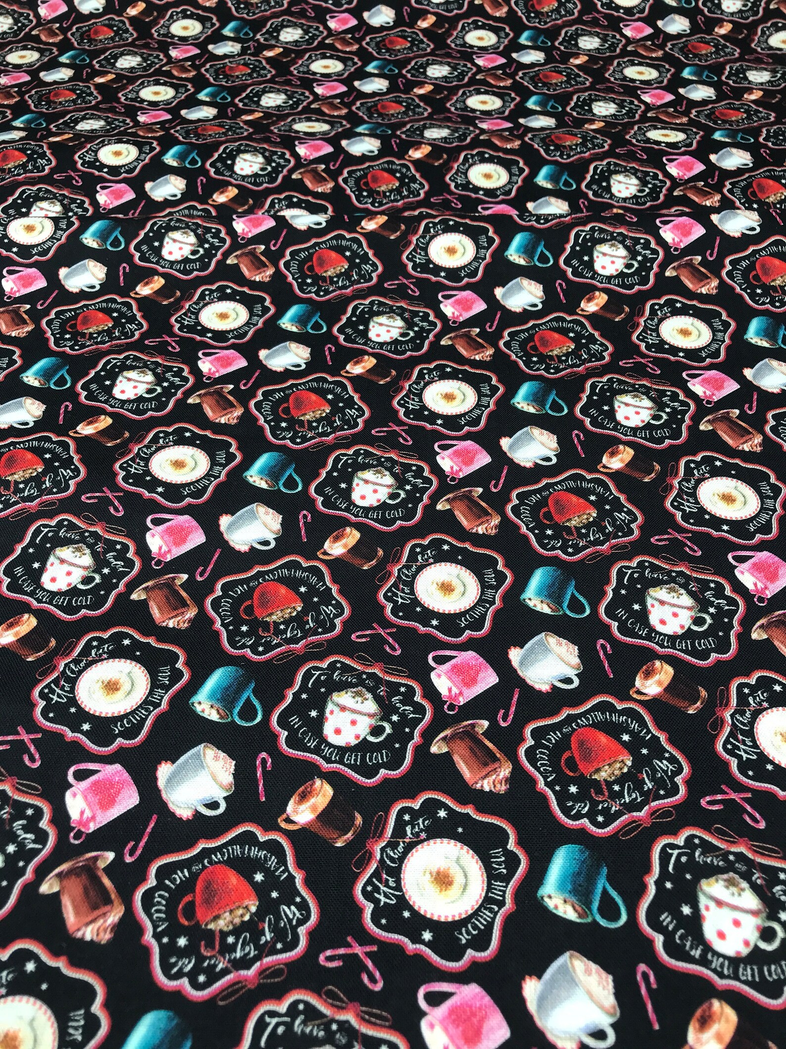 Black cotton print designer fabric joann fun fabrics print Etsy