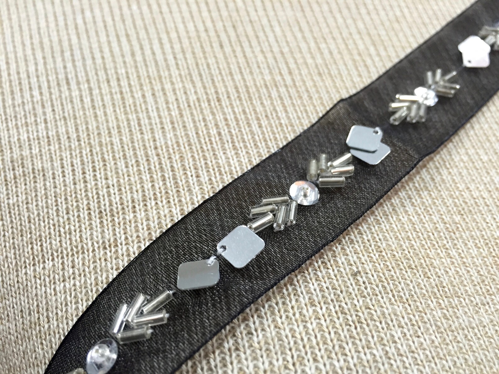 Black Beaded Trim Beaded Sequin Trim Black Trimming Black - Etsy Canada