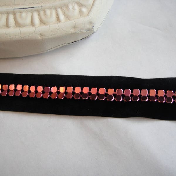 Velvet Beaded strip, Pink DIY Belt, Sequin border for costumes, Home décor, Fuchsia ribbon, Pink Trim, Christmas gift ideas, Christmas