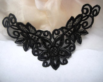Black Lace Yoke, Collar, 6-appliques, Lingerie, Bra Strap , patch, black lace patch,black,lace,lace applique