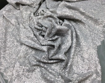 Tela plateada/gris con acabado mate para ropa, decoración de fiestas, material de vestuario, decoración del hogar