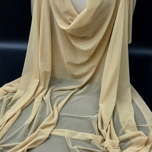 Dark Nude Stretch Mesh, Mesh Fabric, Nude Mesh Material, Sheer Fabric
