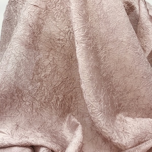Pink /lilac crushed silk, Old rose silk fabric, scrunched silk, textured silk, silk fabric, silk material