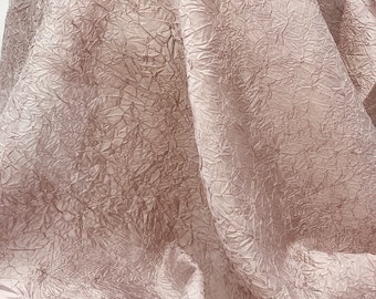 Pink /lilac crushed silk, Old rose silk fabric, scrunched silk, textured silk, silk fabric, silk material