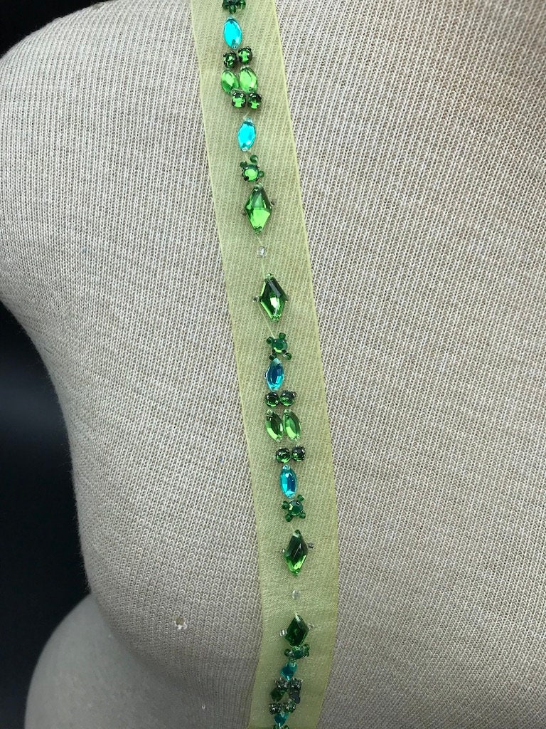 Green Beaded Ribbon DIY Craft Costume Supply and Masks | Etsy