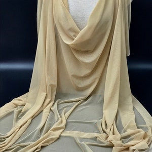 Dark Nude Stretch Mesh, Mesh Fabric, Nude Mesh Material, Sheer Fabric