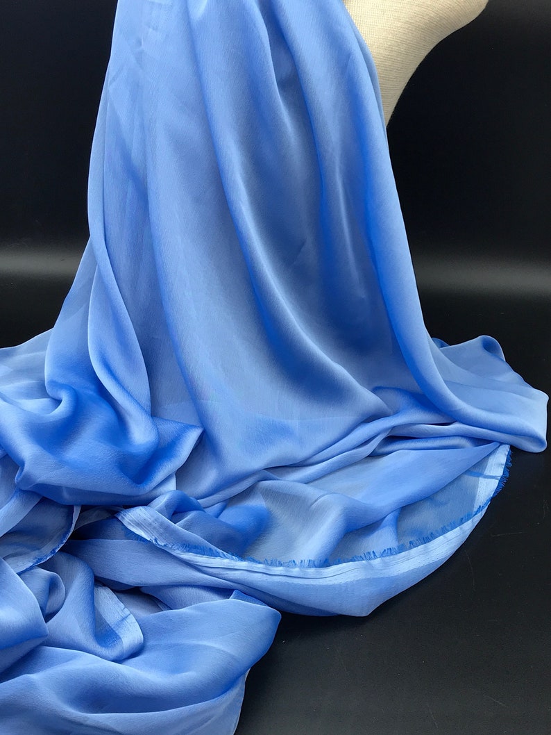 Blue Polyester Chiffon Blue Chiffon Fabric Two Tone Fabric | Etsy