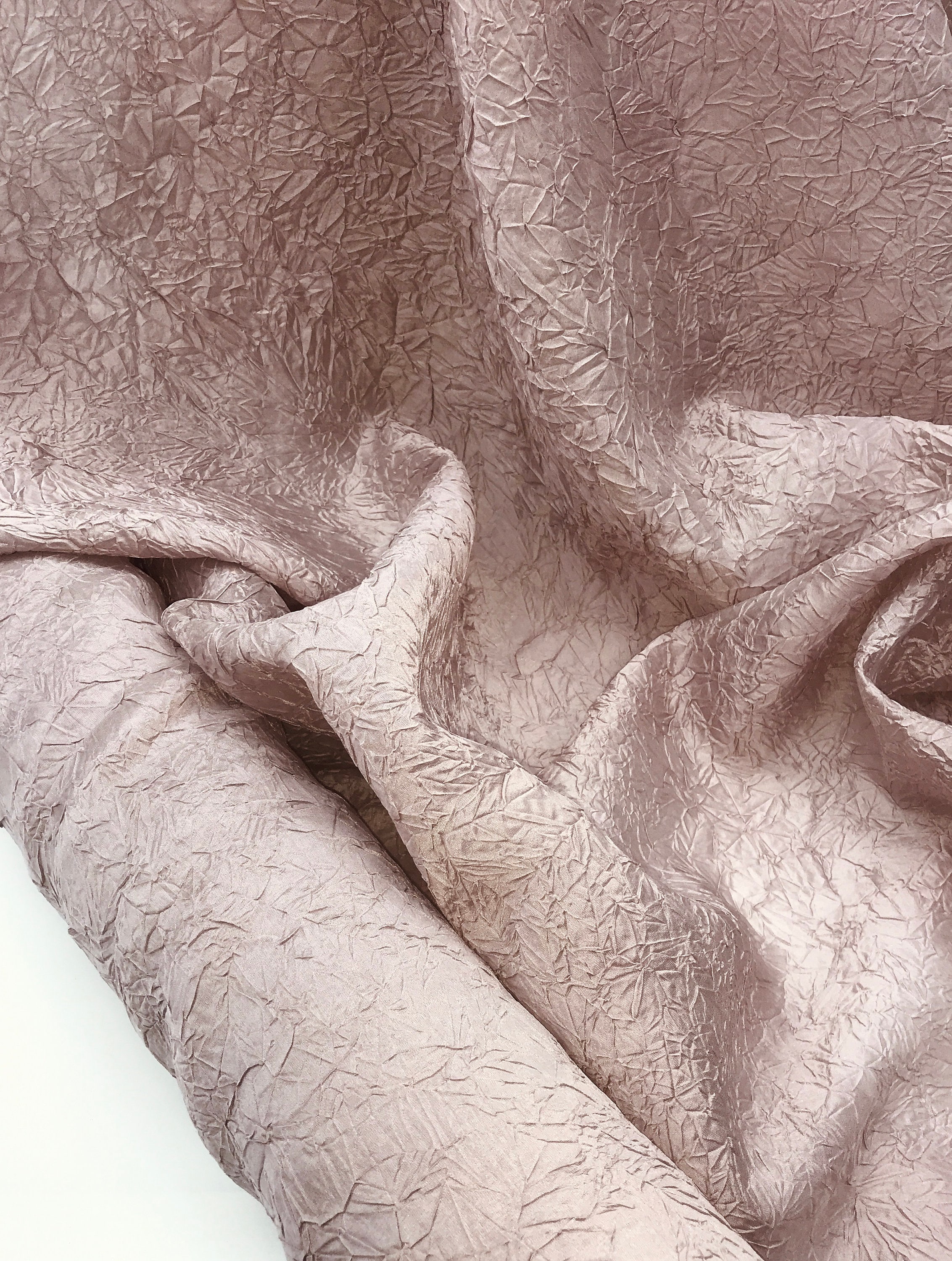 Pink Crushed Silk Old Rose Silk Fabric Scrunched Silk Etsy Canada