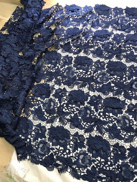 Navy lace clearance dress fabric