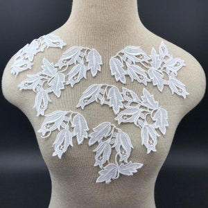 White Lace Applique, Floral Applique, Guipure Applique, White Patch, Venise Bridal Applique, Victorian Applique, Floral Lace Applique