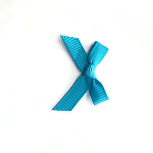 Ribbon Bow, Blue bow , ribbon accent bow, mini grosgrain  bow