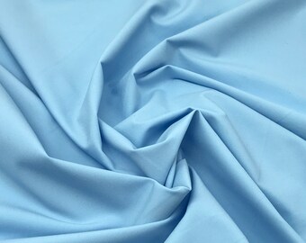blue Stretch Cotton ,Stretchy Fabric, 4 way stretch Material, Blue Fabric, Blue Material slightly stretch, remnant fabric