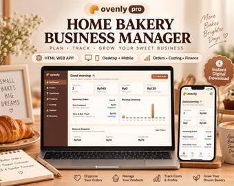 Interaktiver Heimbäckerei-Manager, Bestell- und Gewinnverfolgung mit Rezeptkostenberechnung