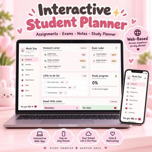 Interactive Student Planner, Assignment Tracker, Study Organizer, Focus Timer Browser-Based.