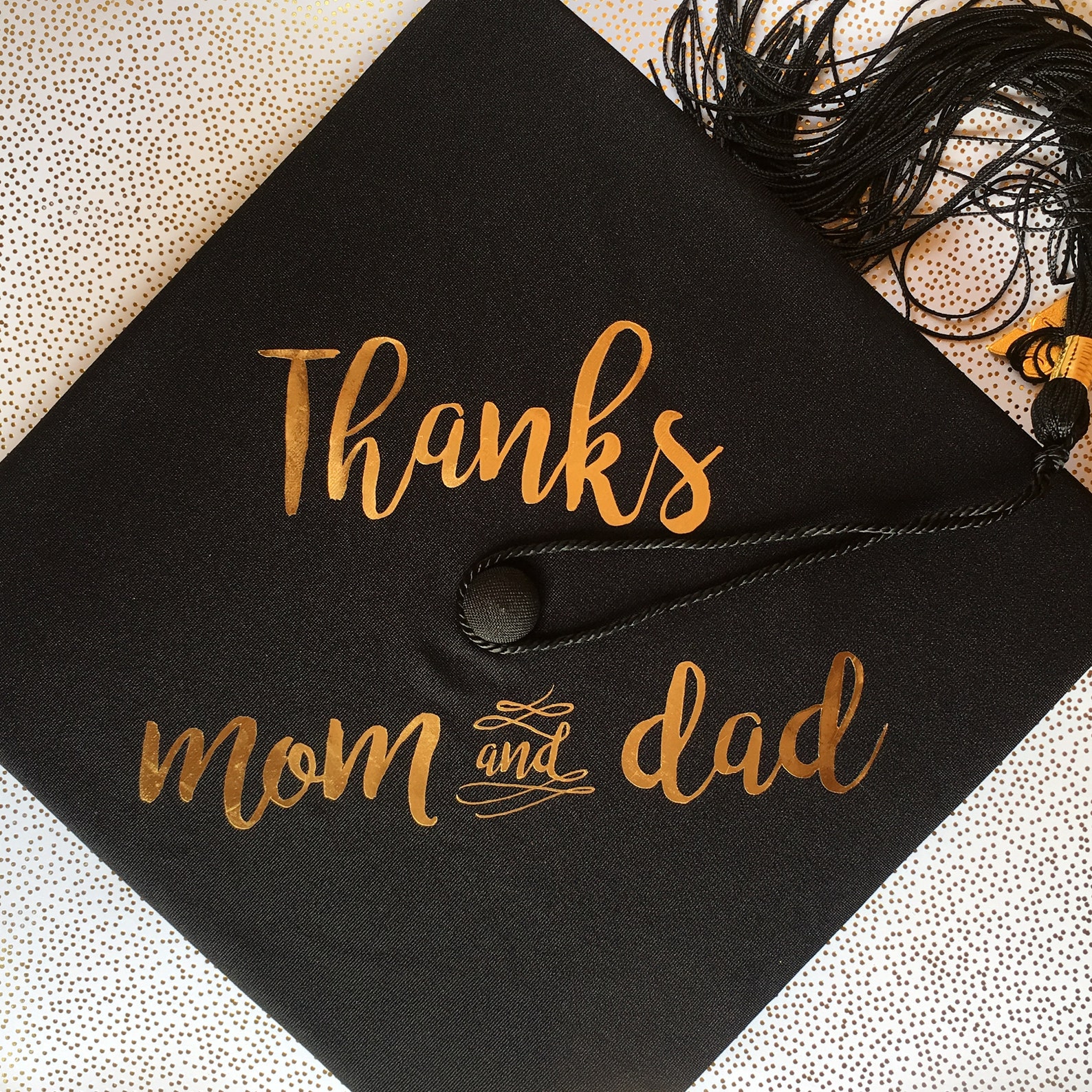 Thanks Mom and Dad Iron On Graduation Cap Quote Graduation Etsy