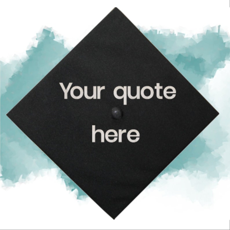 Custom Quote Basic Font Iron On Decal Custom Graduation Cap Etsy