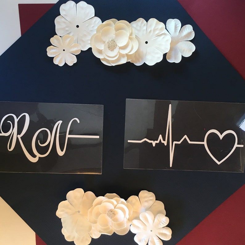 RN Heartbeat Iron On Nursing Graduation Cap RN Iron On Etsy
