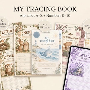 Preschool Tracing Workbook, Alphabet And Numbers A4 US Letter iPad PDF