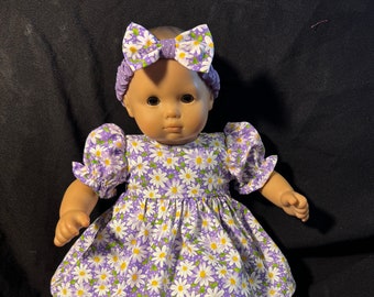 Bitty Baby Purple Daisy Dress 15” Doll Clothes Dress Panties Headband