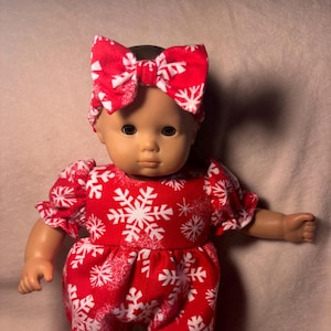 bitty baby christmas dress Red Bitty Baby Christmas Dress Christmas Clothes Baby Dolls For Christmas Doll Clothes 14-16
