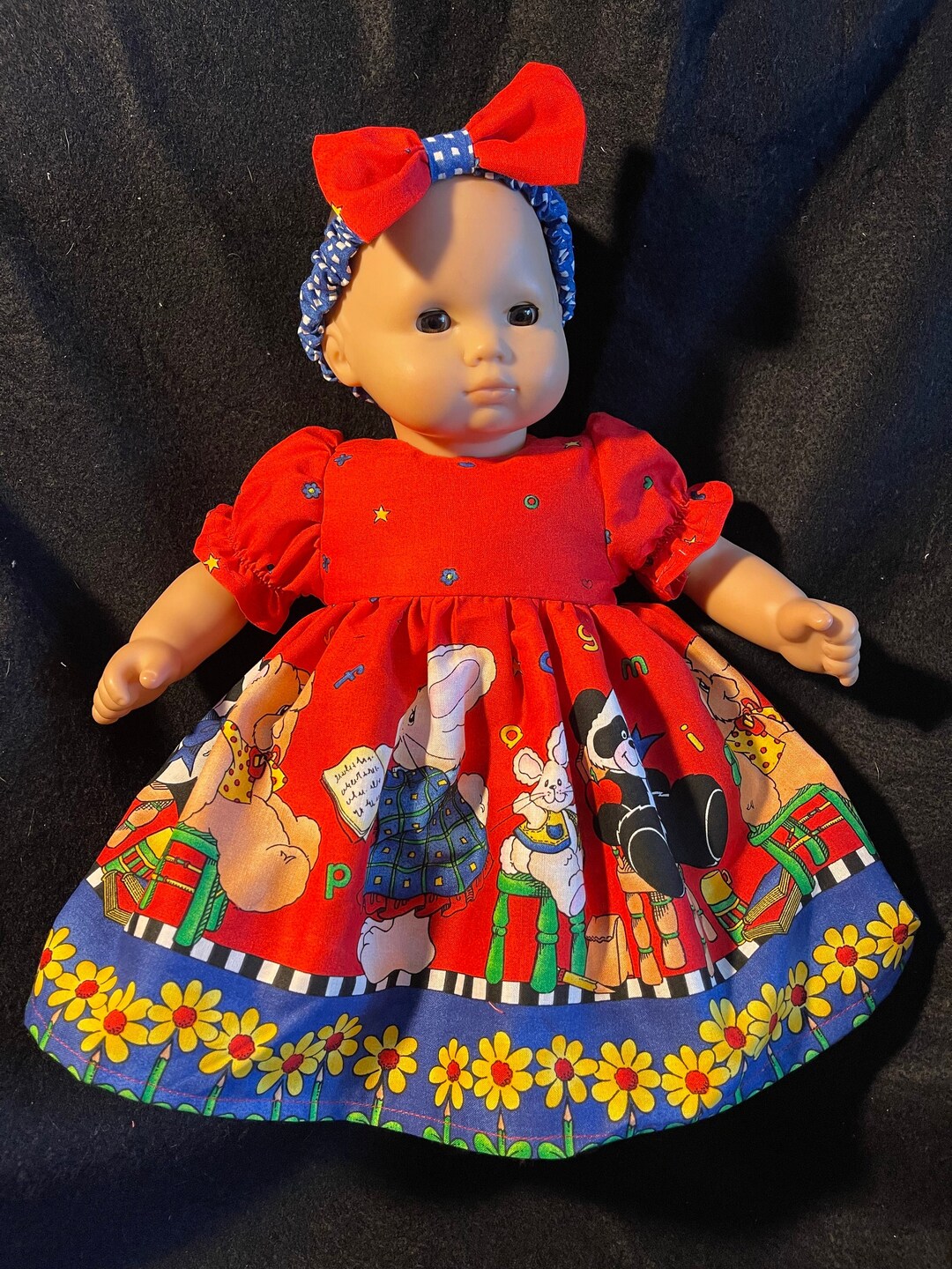Bitty Baby Doll Clothes Handmade 15 Red Animal School Etsy