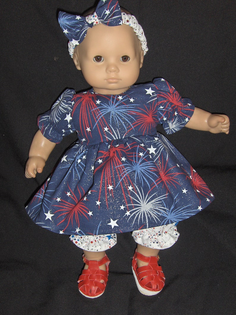 American Girl BITTY BABY PINK ROSE DRESS for 15/" Dolls Clothes Outfit NEW