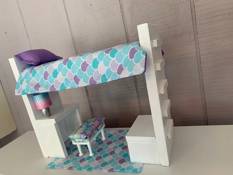 Doll Furniture for Fashion Barbie Dolls Loft Bed with Desk Etsy
