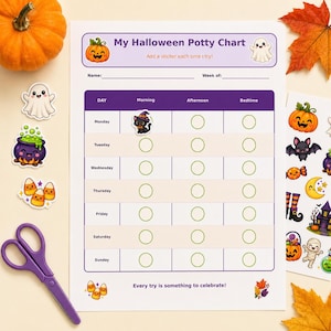Halloween zindelijkheidstraining beloningskaarten en stickers