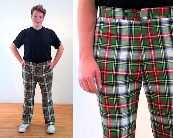 green plaid golf pants