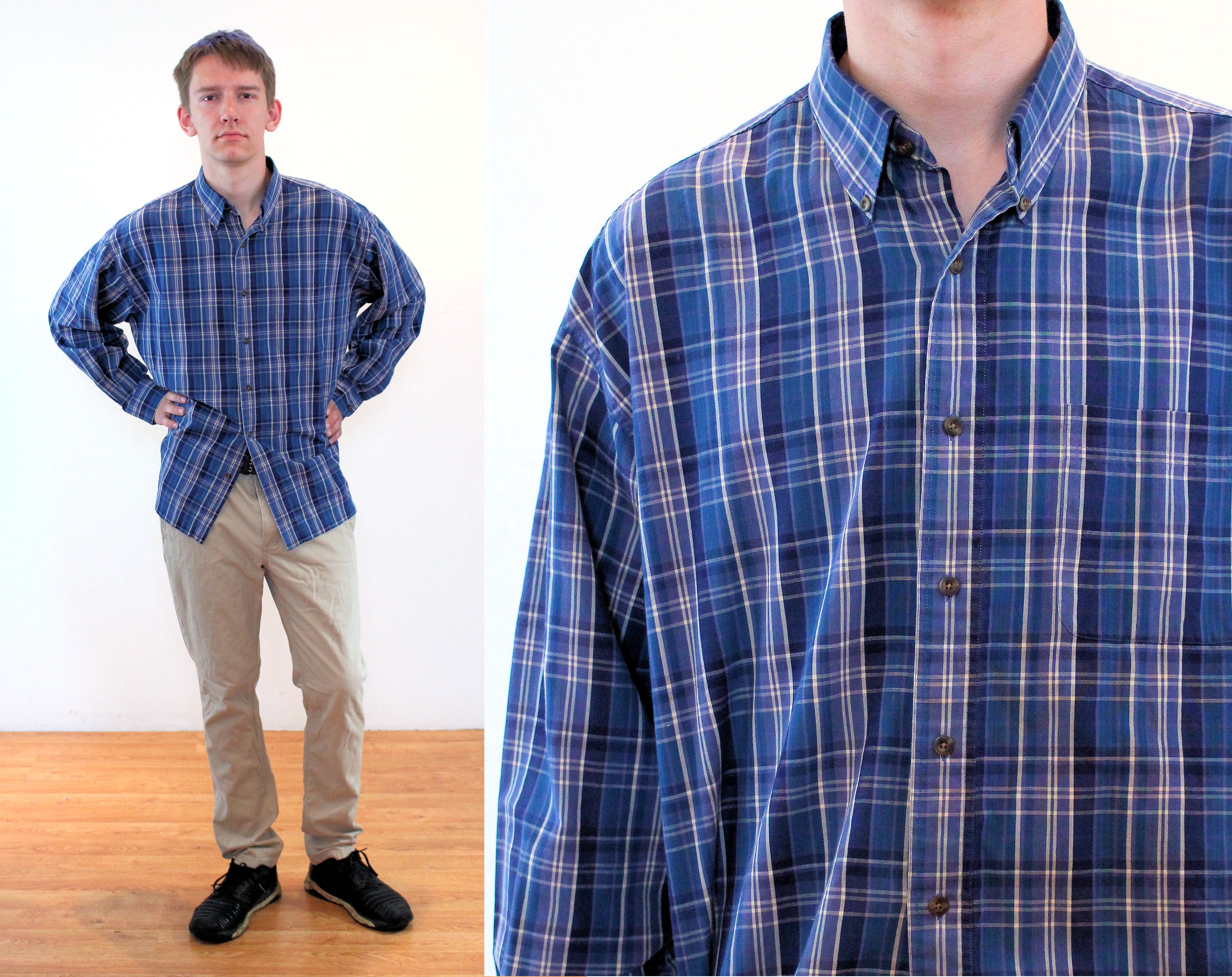 Nicelly Men Classics Oversize Scottish Plaid Tees Polo Shirts Nicelly Men Classics Oversize Scottish Plaid Tees Polo Shirts