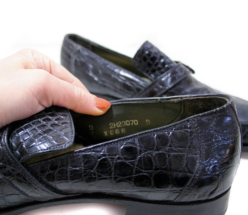 alligator slip on shoes