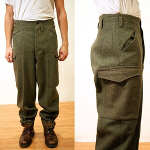 Vintage Swedish Wool Army Pants, Military Surplus, Gray Wool Vintage Swedish Wool Army Pants, Military Surplus, Gray Wool