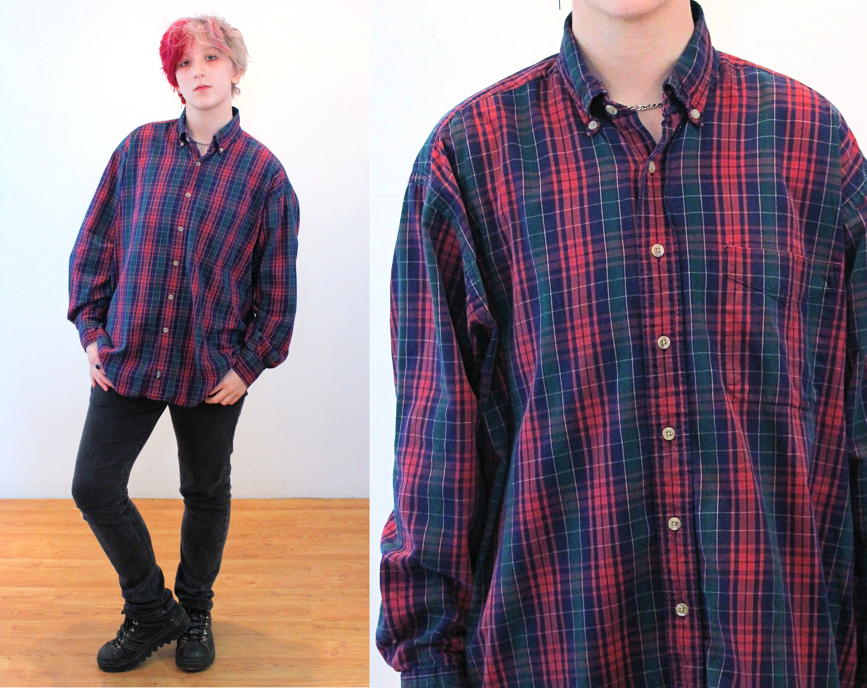 80s Levi's Dockers Flannel Shirt M L 