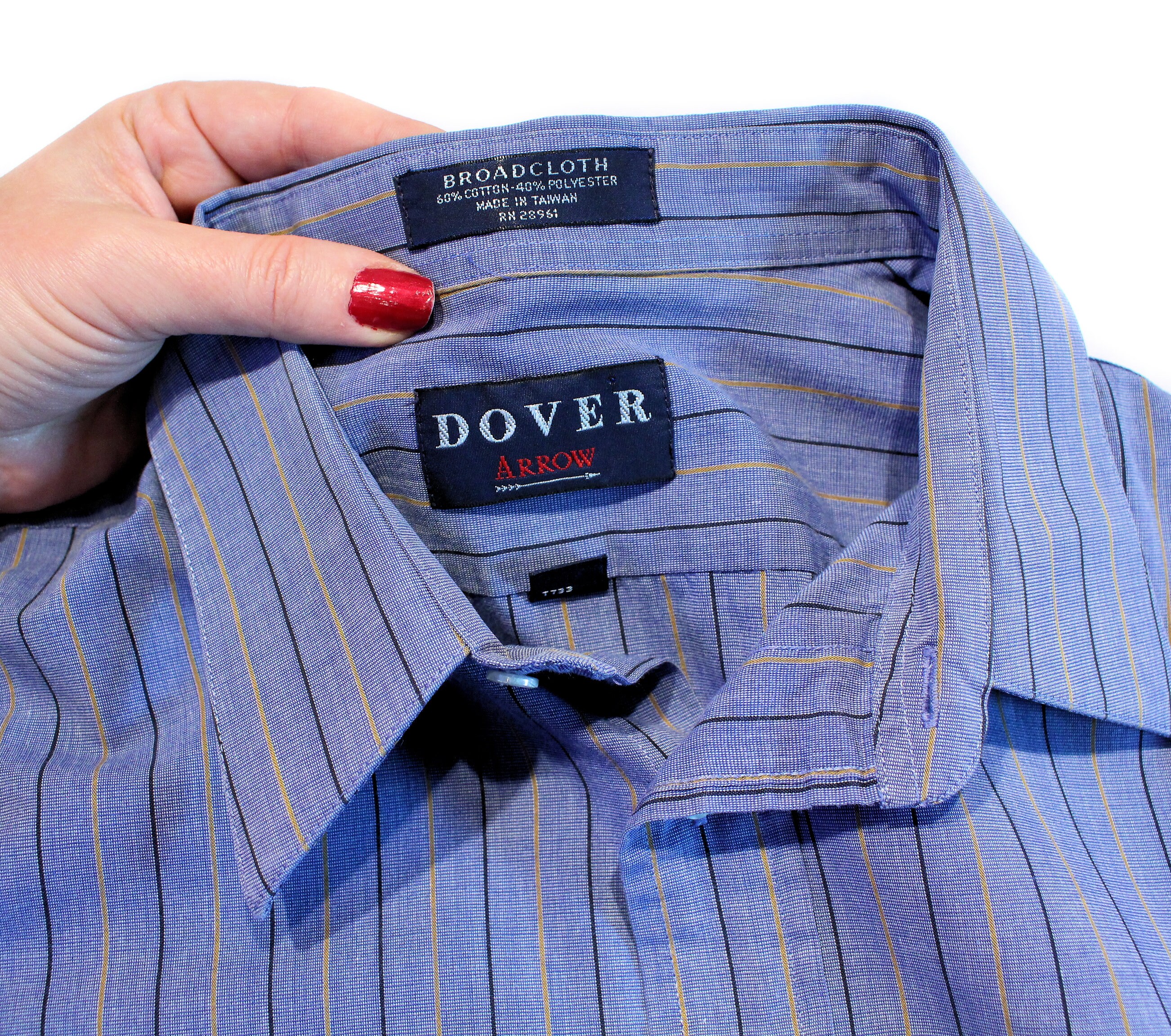80s Men's Dover Arrow Striped Shirt L 