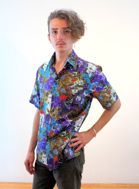 70s Iolani Aloha Shirt M Vintage Mod 
