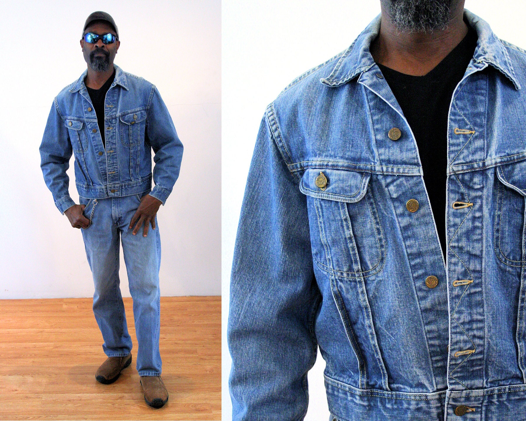 70s Lee Denim Jacket M Vintage Blue Jean Truckers Sanforized - Etsy