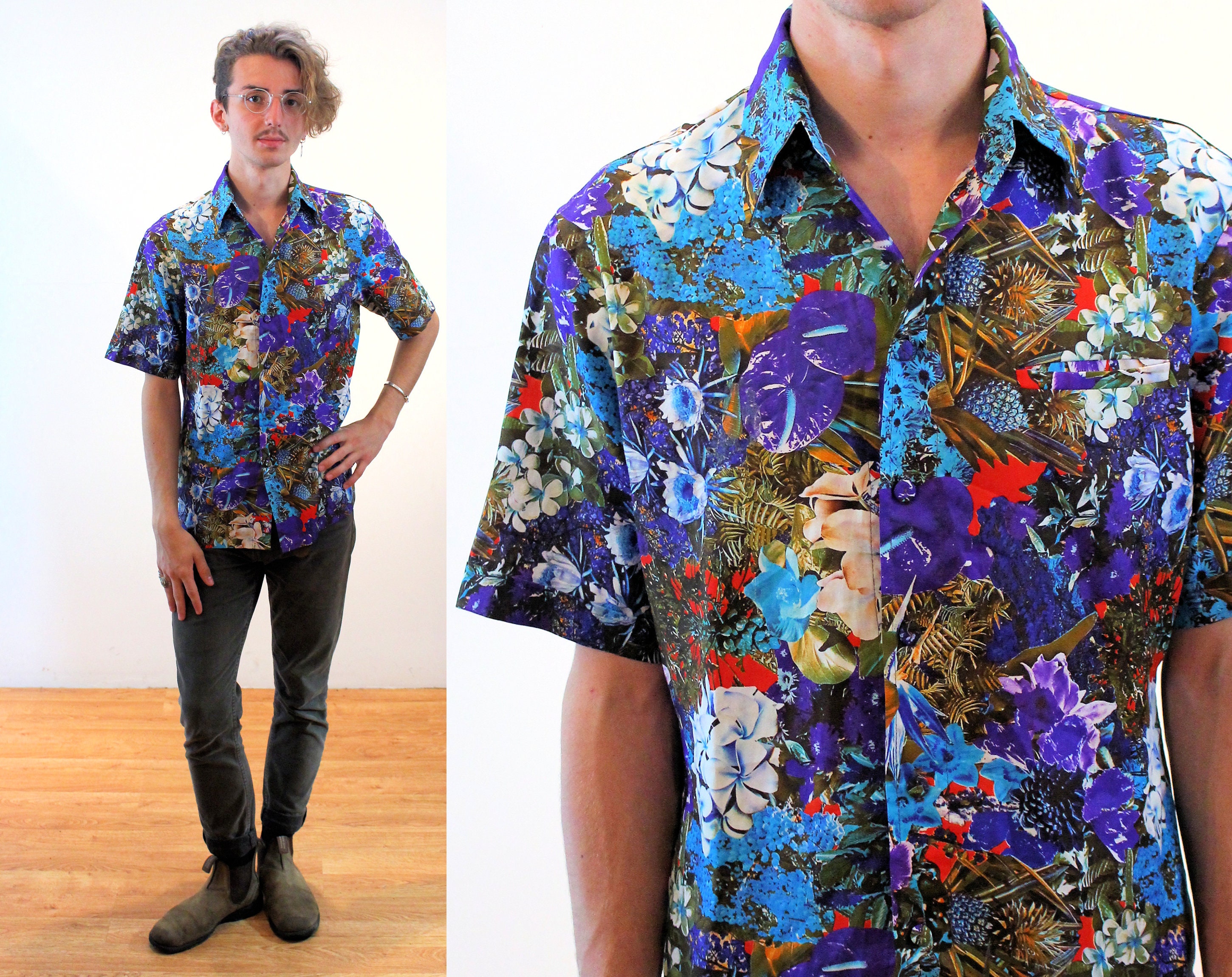 70s Iolani Aloha Shirt M Vintage Mod 