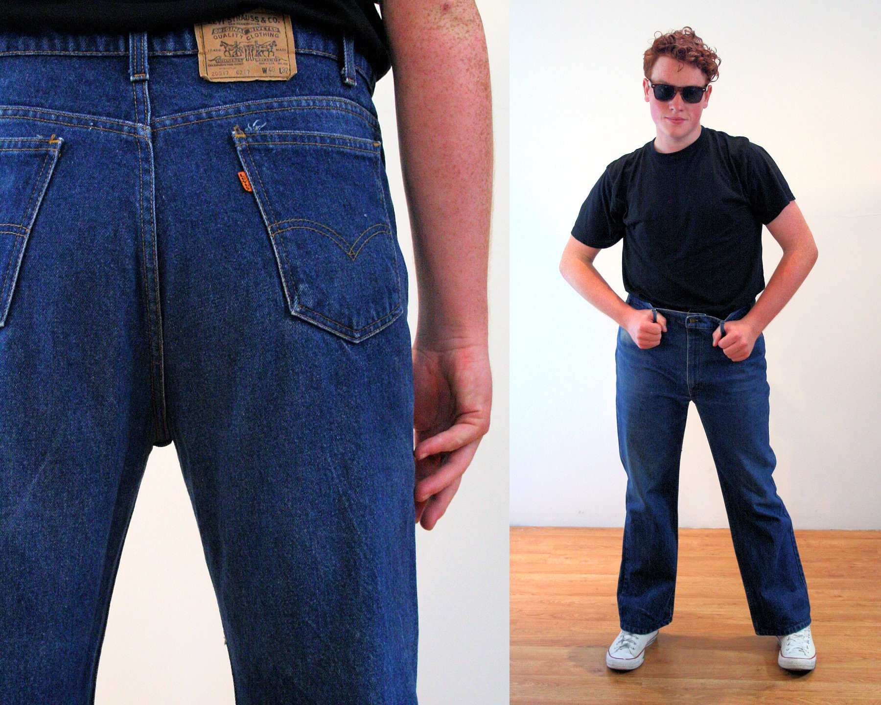 80s Levi's Jeans 40 X 30 XXL Vintage Orange Tab Dark Blue - Etsy