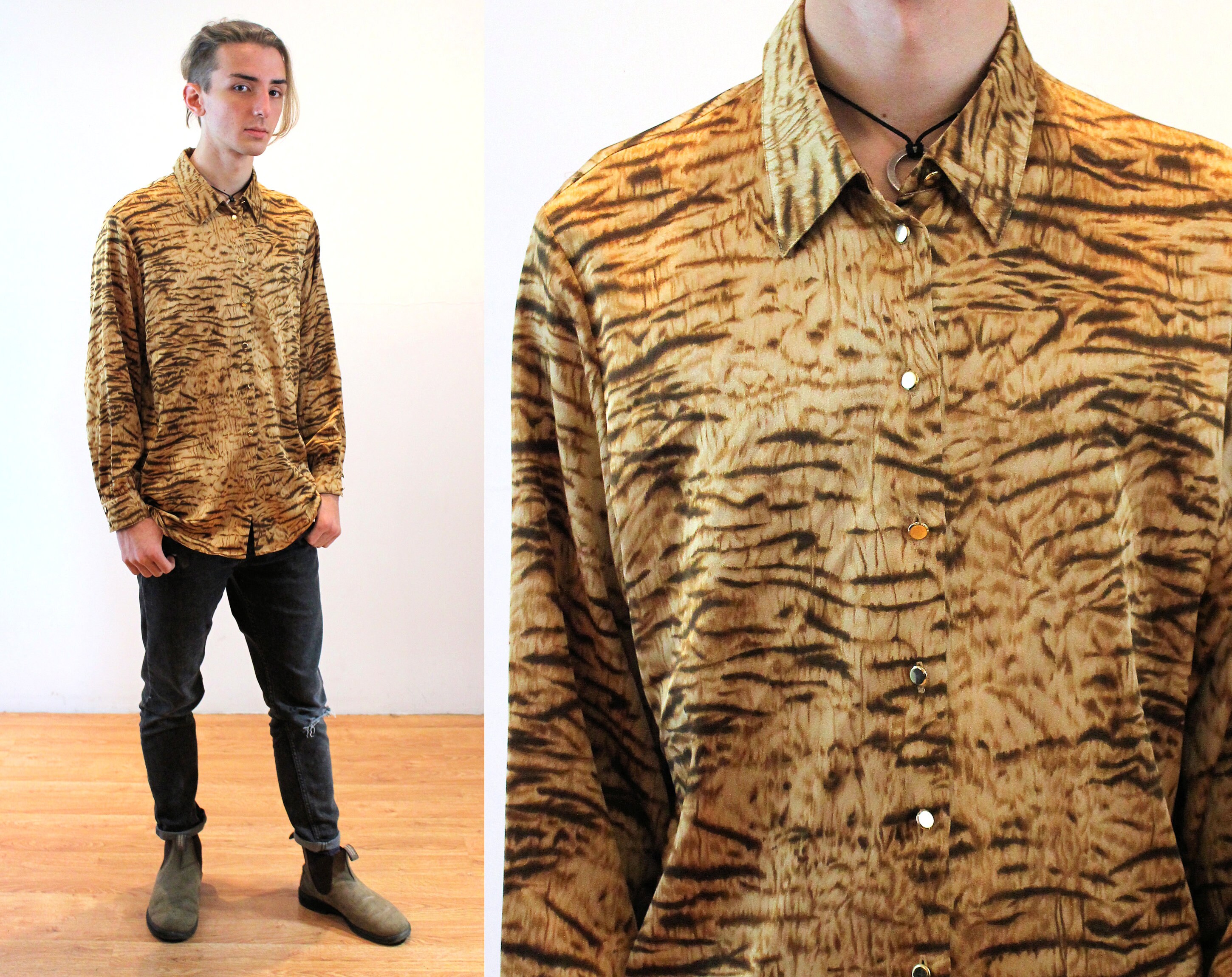 tiger stripe mens shirt