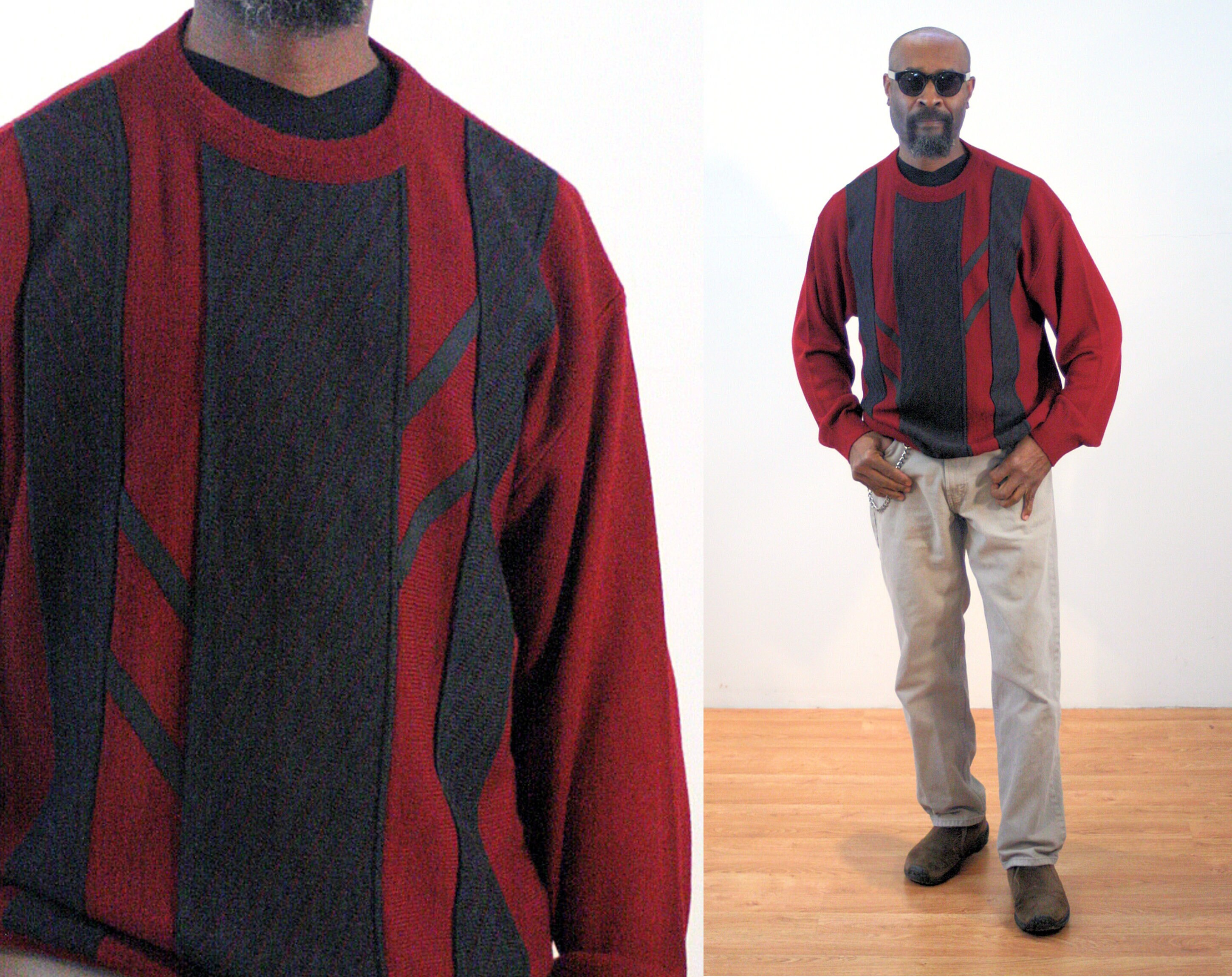 two tone sweater mens