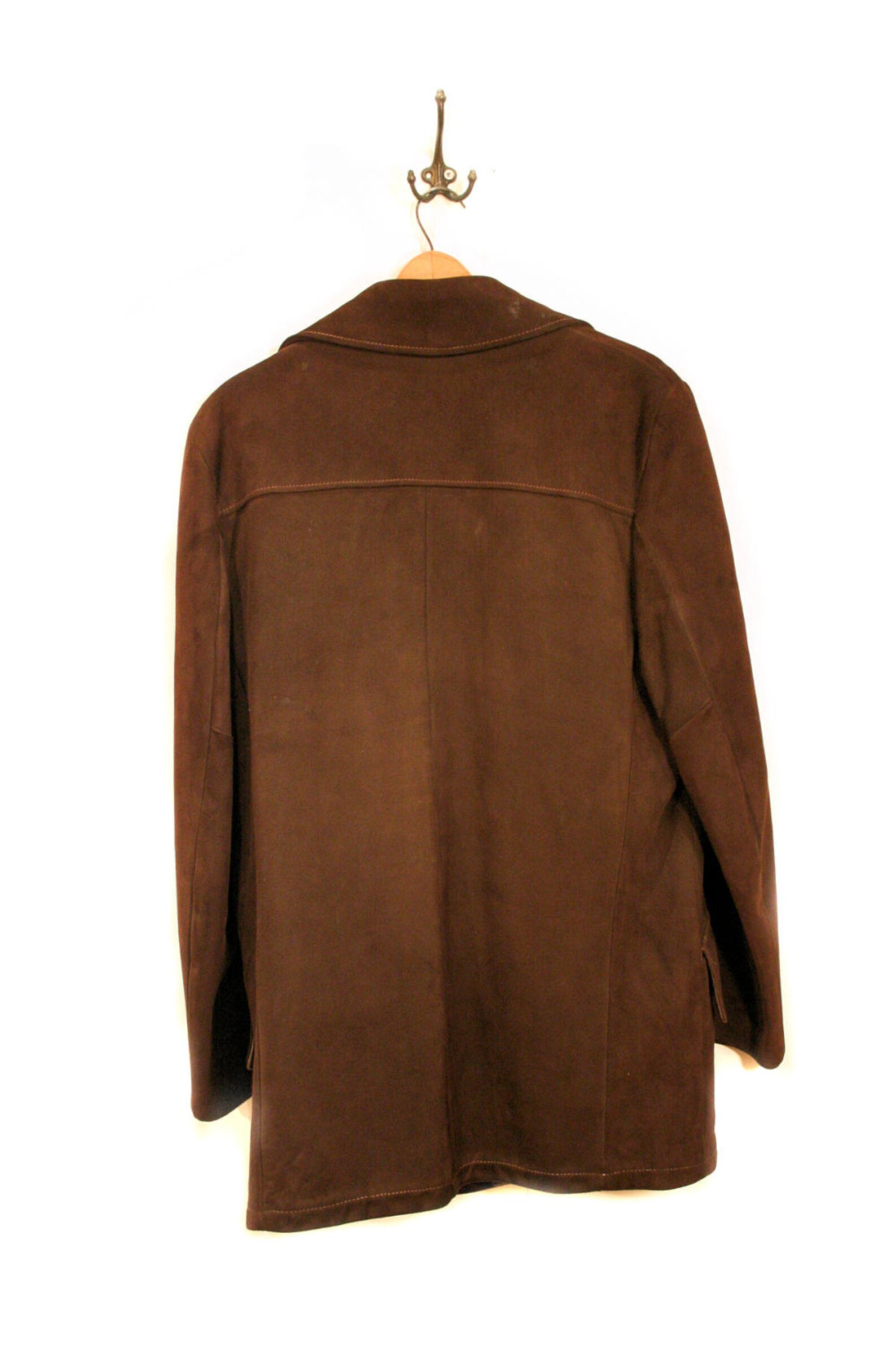 60s Suede Car Coat Men's Vintage Dark Brown Leather Jacket | Etsy