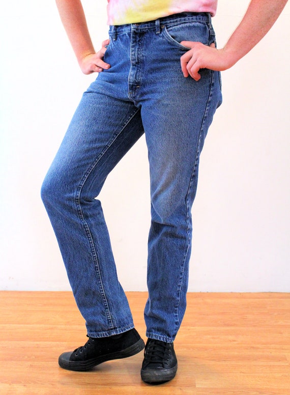 80er Lee Blue Jeans 34 x 32 Vintage High Waist Straight Leg | Etsy