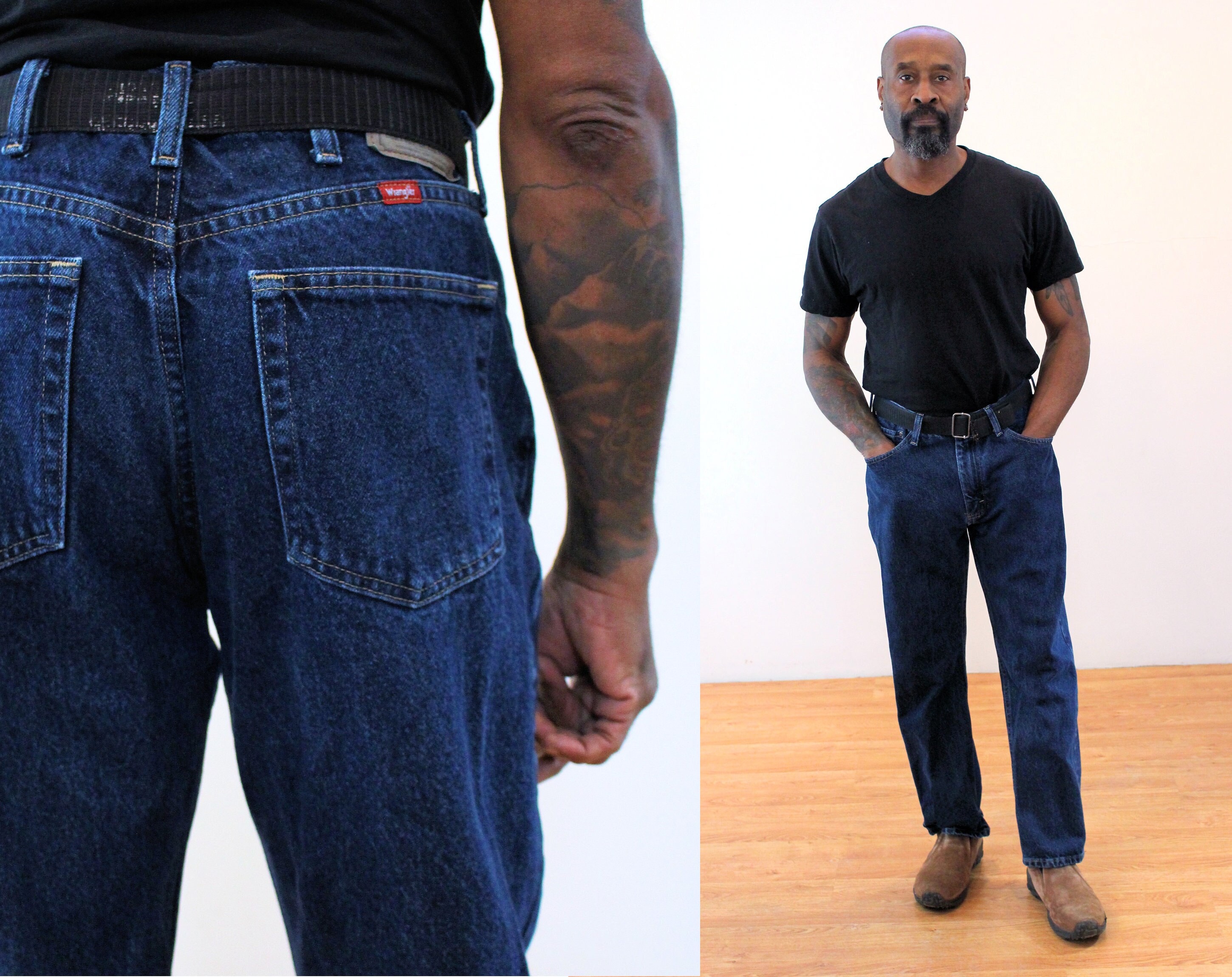 90s Wrangler Jeans 34 X 29 Vintage Dark Blue Wash Cotton - Etsy